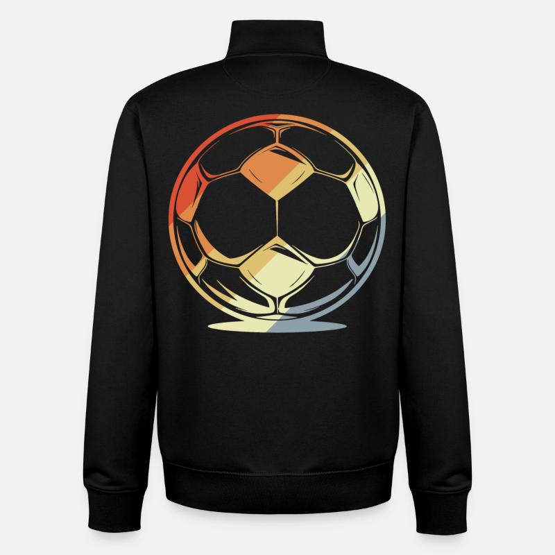 Football dans un style rétro - Sweat zippé unisexe en coton bio Stanley/Stella - noir