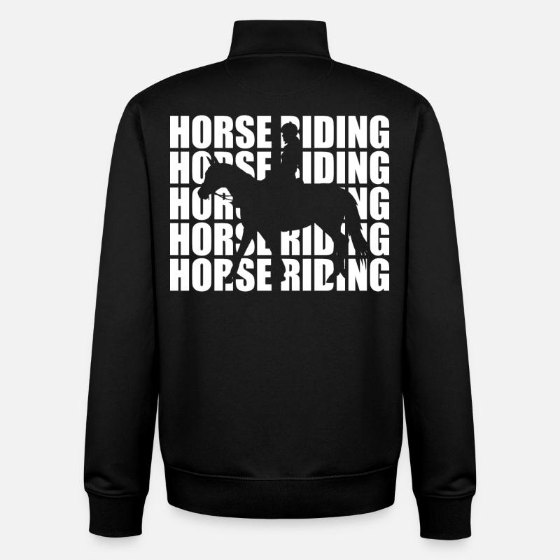 Équitation - Sweat zippé unisexe en coton bio Stanley/Stella - noir