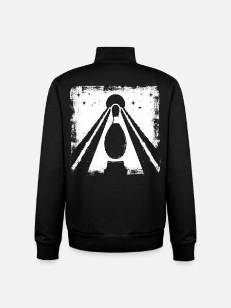 Bowling Pin Graphic - Unisex Organic Zip Sweatshirt by Stanley/Stella - black