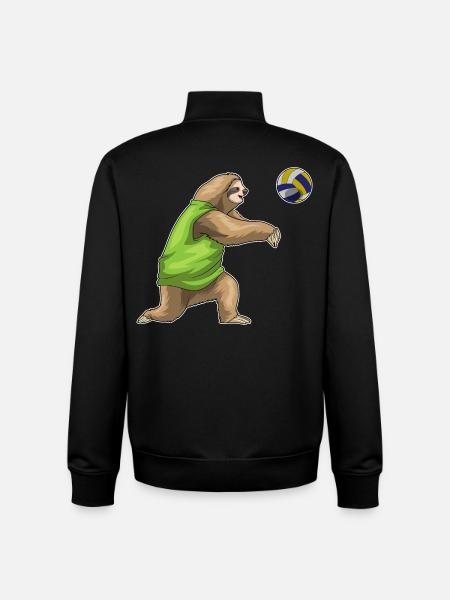 Bradipo Pallavolo Giocatore Pallavolo - Felpa unisex con zip in cotone biologico di Stanley/Stella - nero