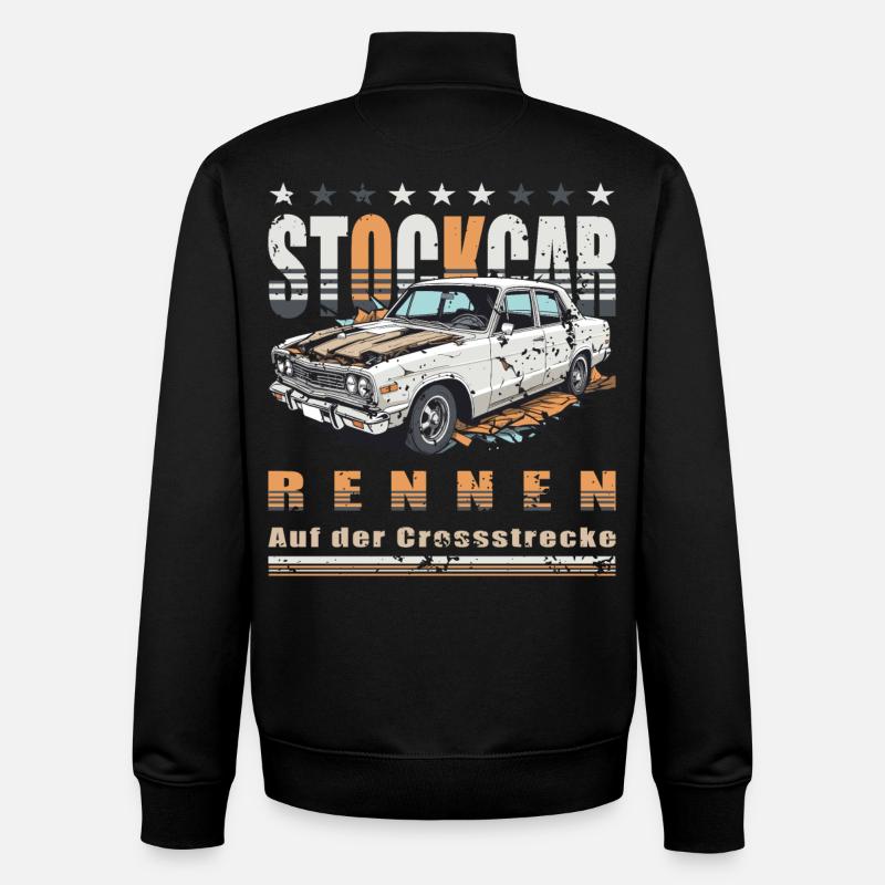 Course de stock-car - Sweat zippé unisexe en coton bio Stanley/Stella - noir