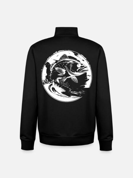 Fish Graphic - Unisex Organic Zip Sweatshirt by Stanley/Stella - black