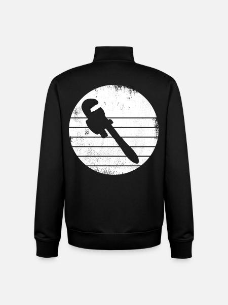 Pipe Wrench Drawing - Unisex Organic Zip Sweatshirt by Stanley/Stella - black