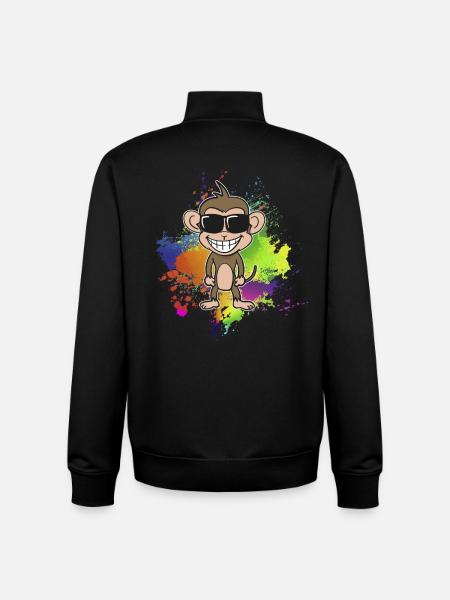 Bunter-Sommer-Affe - Unisex Organic Zip Sweatshirt von Stanley/Stella - Schwarz