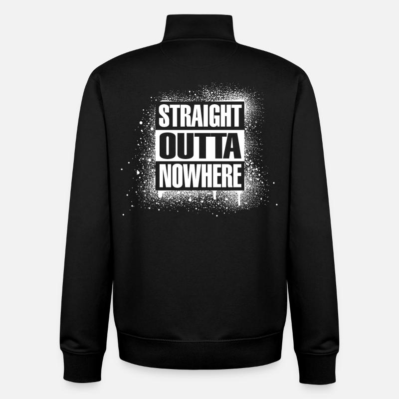 Straight outta nowhere - Unisex Organic Zip Sweatshirt by Stanley/Stella - black
