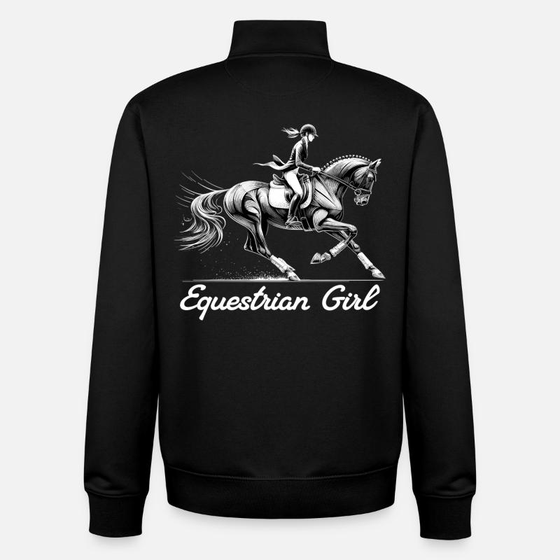 Reiterin Pferd Mädchen Pferdemädchen Geschenk - Unisex Organic Zip Sweatshirt von Stanley/Stella - Schwarz