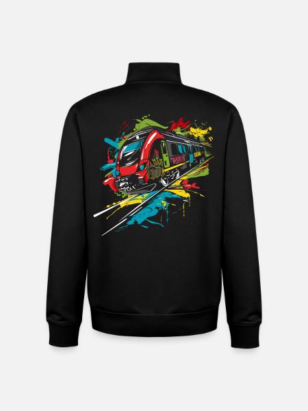 Graffiti Chemin de fer - Sweat zippé unisexe en coton bio Stanley/Stella - noir