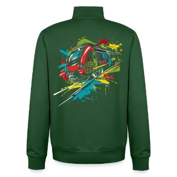 Graffiti Railway - Unisex Organic Zip Sweatshirt by Stanley/Stella - bottle green - Back - AI Model Male 185 dark (185cm)