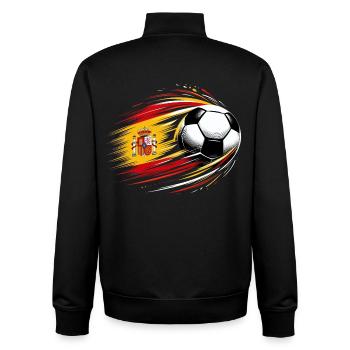 Viva Spanish Football, Flag of Spain - Unisex Organic Zip Sweatshirt by Stanley/Stella - black - Back - AI Model Male 185 light (185cm)