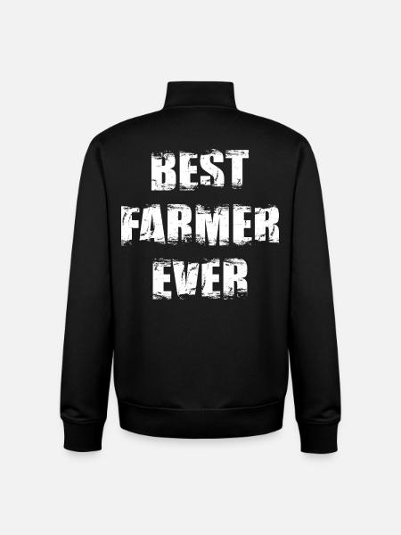 Best Farmer Ever - Unisex Organic Zip Sweatshirt by Stanley/Stella - black