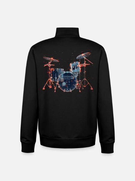 Drums Portrait - Unisex Organic Zip Sweatshirt by Stanley/Stella - black