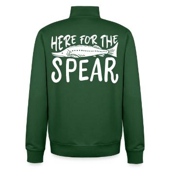 Here for the spear - Unisex Organic Zip Sweatshirt by Stanley/Stella - bottle green - Back - AI Model Male 185 dark (185cm)