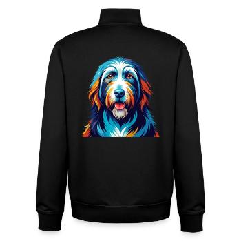 Bearded Collie Hunderasse Bunte Karikatur Kawaii - Unisex Organic Zip Sweatshirt von Stanley/Stella - Schwarz - Hinten - AI Model Male 185 light (185cm)