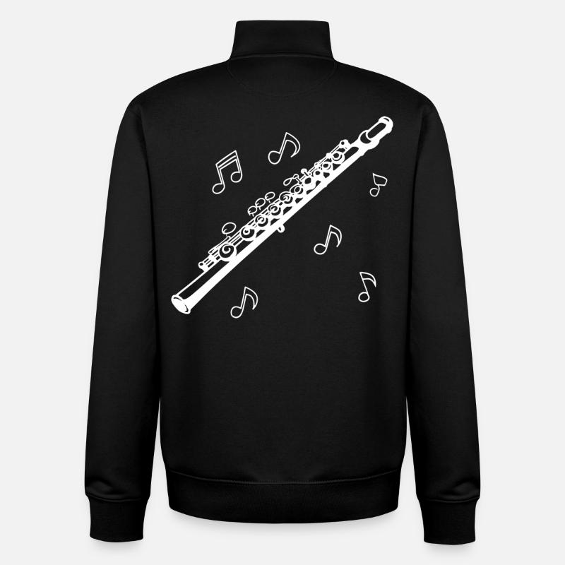 Flûte - Sweat zippé unisexe en coton bio Stanley/Stella - noir