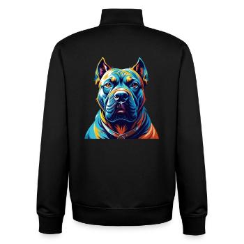 Perro De Presa Canario Hunderasse Cartoon Kawaii - Unisex Organic Zip Sweatshirt von Stanley/Stella - Schwarz - Hinten - AI Model Male 185 light (185cm)
