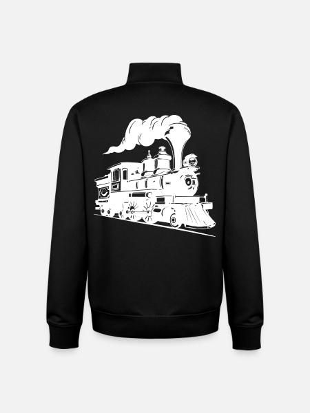 Steam Locomotive Graphics - Unisex Organic Zip Sweatshirt by Stanley/Stella - black