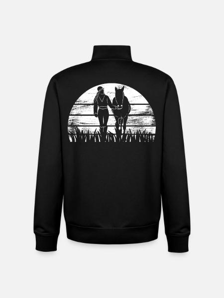 Fille de cheval - Sweat zippé unisexe en coton bio Stanley/Stella - noir