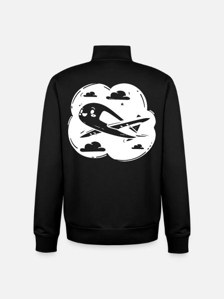 Propeller Plane Drawing - Unisex Organic Zip Sweatshirt by Stanley/Stella - black