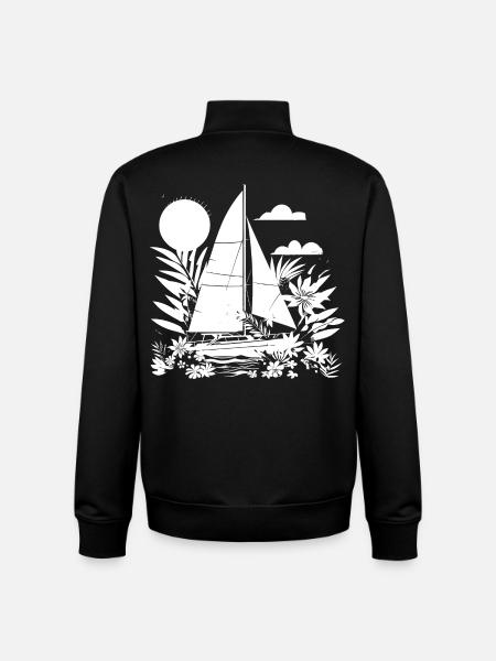 Sailing Comic Look - Unisex Organic Zip Sweatshirt by Stanley/Stella - black