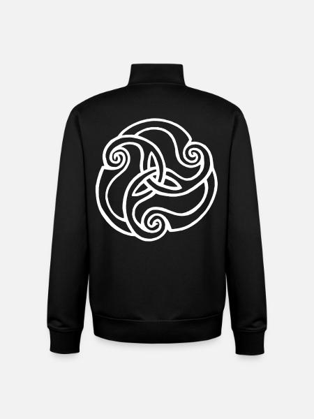 White flower with three petals - Unisex Organic Zip Sweatshirt by Stanley/Stella - black