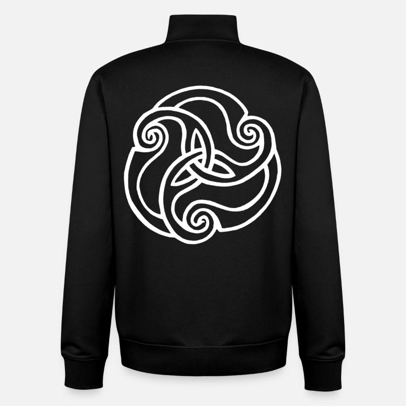 Fleur blanche à trois pétales - Sweat zippé unisexe en coton bio Stanley/Stella - noir