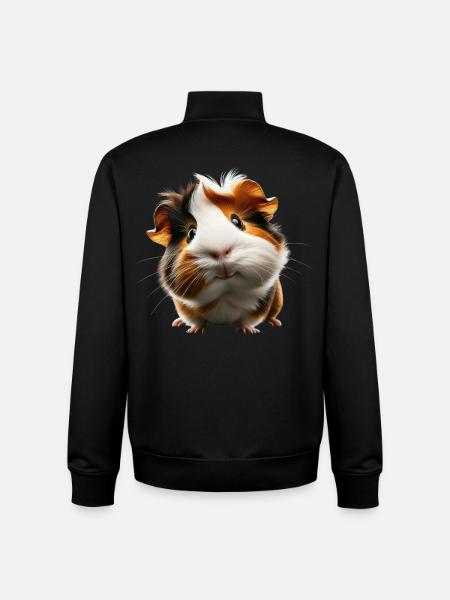 Adorable design de cochon d’Inde - Sweat zippé unisexe en coton bio Stanley/Stella - noir