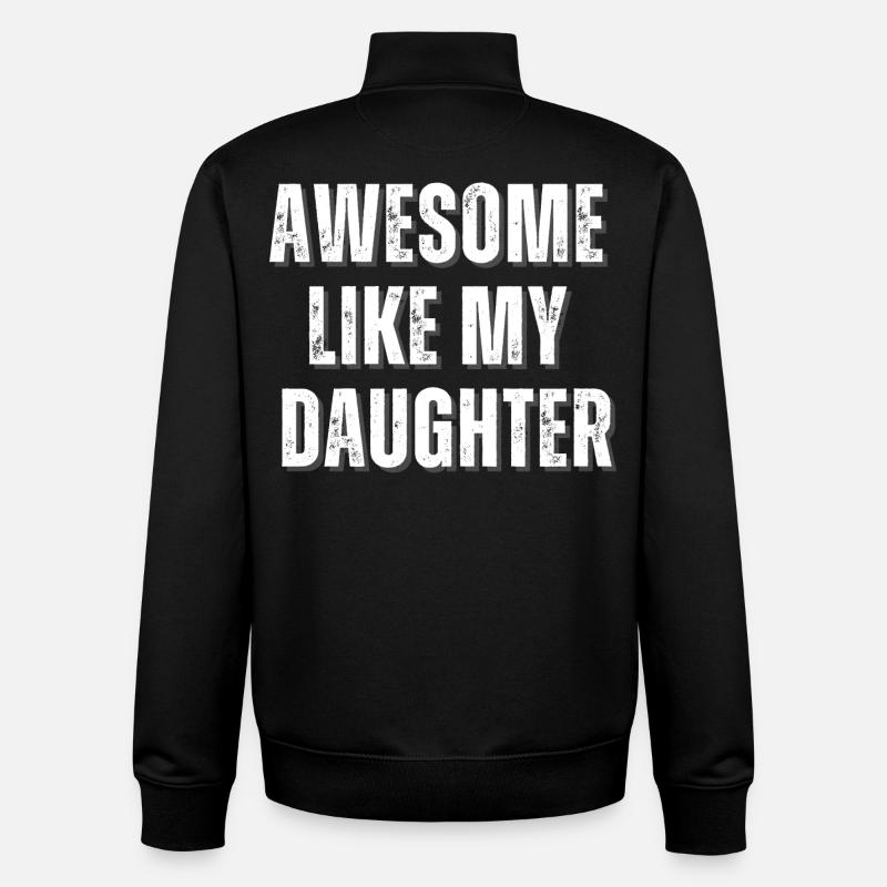 Génial comme ma fille design - Sweat zippé unisexe en coton bio Stanley/Stella - noir