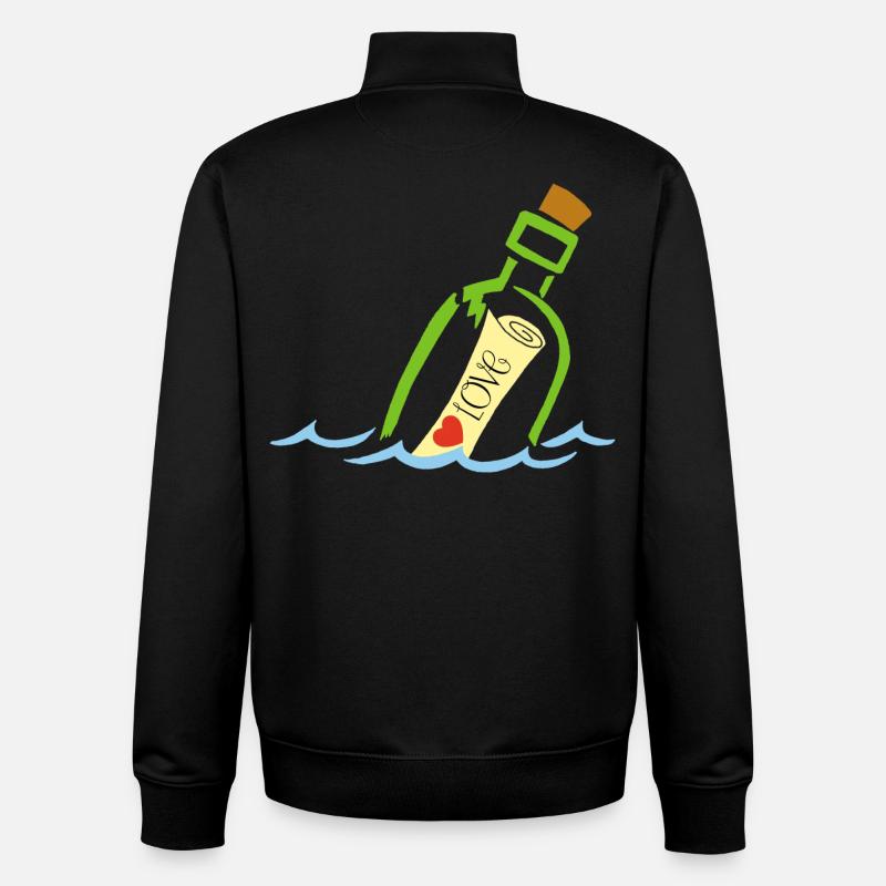 Eine Flasche im Meer - Unisex Organic Zip Sweatshirt von Stanley/Stella - Schwarz