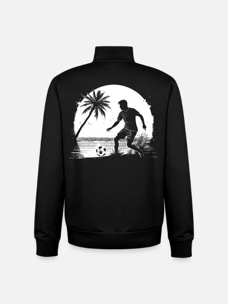 Soccer Boy Drawing - Unisex Organic Zip Sweatshirt by Stanley/Stella - black