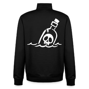 Crâne blanc en bouteille - Sweat zippé unisexe en coton bio Stanley/Stella - noir - Dos - AI Model Male 185 light (185cm)