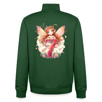 7 Years Fairy Elf Birthday Gift - Unisex Organic Zip Sweatshirt by Stanley/Stella - bottle green - Back - AI Model Male 185 dark (185cm)