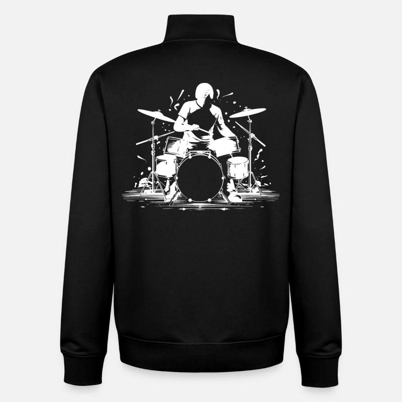 Drummer Graphics - Unisex Organic Zip Sweatshirt by Stanley/Stella - black