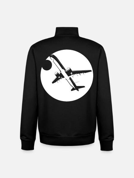 Aviator Drawing - Unisex Organic Zip Sweatshirt by Stanley/Stella - black