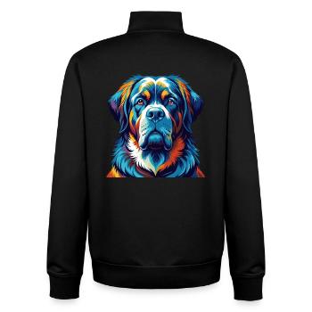 Alpine Mastiff Hunderasse Bunte Karikatur Kawaii - Unisex Organic Zip Sweatshirt von Stanley/Stella - Schwarz - Hinten - AI Model Male 185 light (185cm)