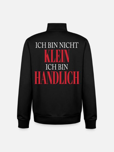 I'm not small, I'm handy - Unisex Organic Zip Sweatshirt by Stanley/Stella - black