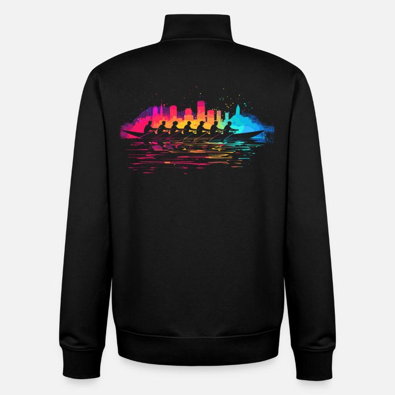 Équipe d’aviron Splotch - Sweat zippé unisexe en coton bio Stanley/Stella - noir