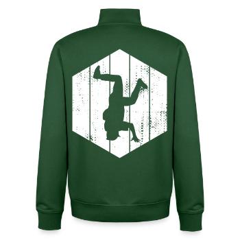 Dessin de breakdancer - Sweat zippé unisexe en coton bio Stanley/Stella - vert bouteille - Dos - AI Model Male 185 dark (185cm)