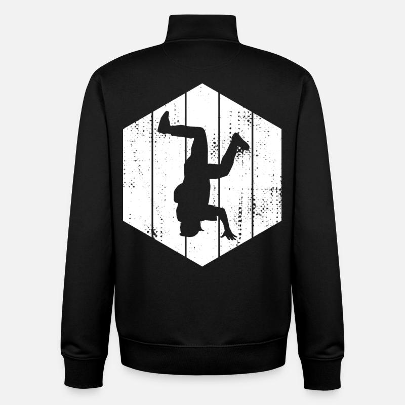 Breakdancer Drawing - Unisex Organic Zip Sweatshirt by Stanley/Stella - black
