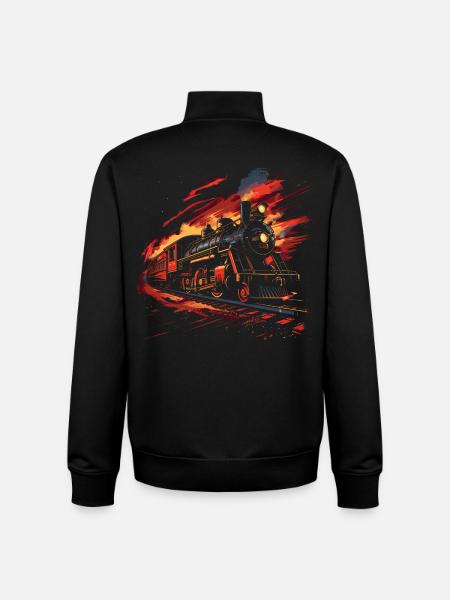 Railway Retro Style - Unisex Organic Zip Sweatshirt by Stanley/Stella - black