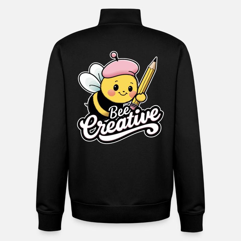kreative Biene Bee be creative - Unisex Organic Zip Sweatshirt von Stanley/Stella - Schwarz