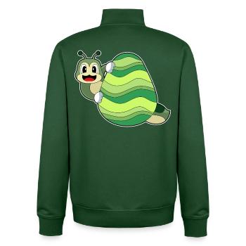 Oeuf de Pâques Chenille de Pâques - Sweat zippé unisexe en coton bio Stanley/Stella - vert bouteille - Dos - AI Model Male 185 dark (185cm)