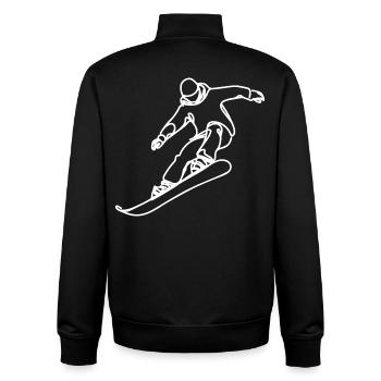 Snowboarder Zeichnung - Unisex Organic Zip Sweatshirt von Stanley/Stella - Schwarz - Hinten - AI Model Male 185 light (185cm)