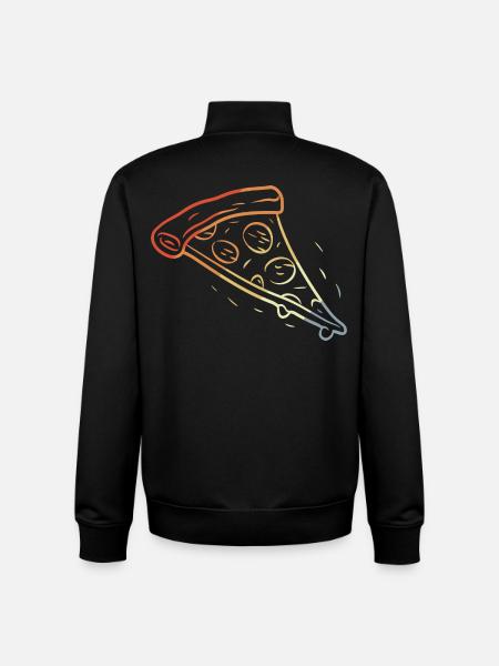 Retro Pizza Slice Sketch - Unisex Organic Zip Sweatshirt by Stanley/Stella - black