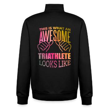 Triathlon - Unisex Organic Zip Sweatshirt von Stanley/Stella - Schwarz - Hinten - AI Model Male 185 light (185cm)