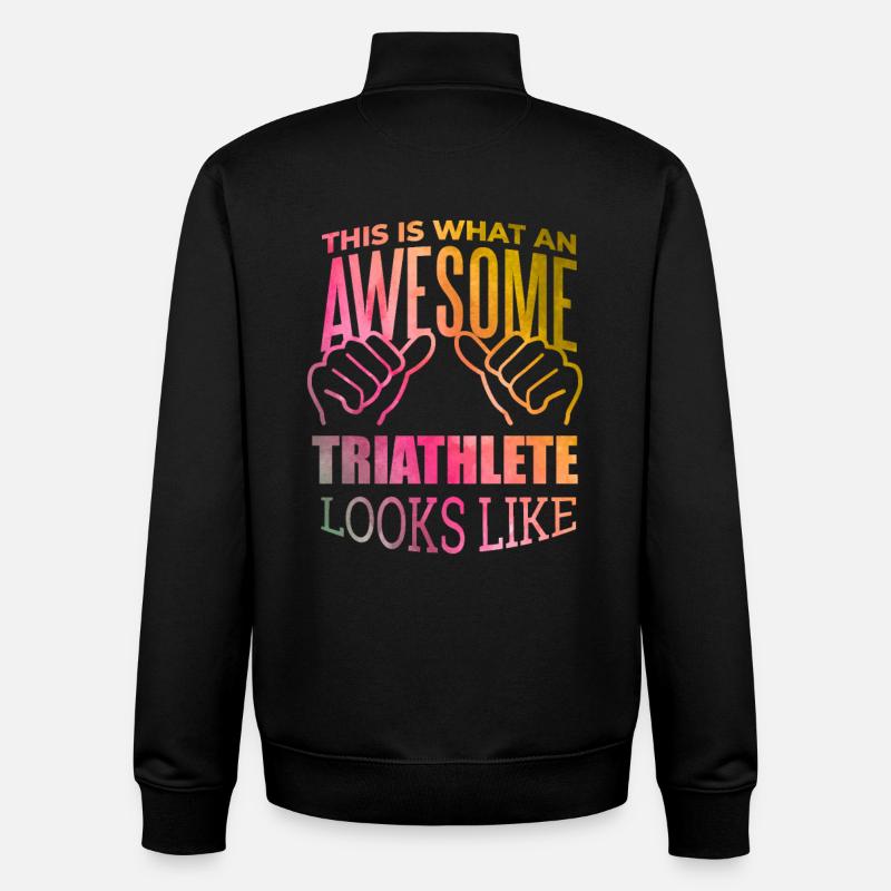 triathlon - Sweat zippé unisexe en coton bio Stanley/Stella - noir