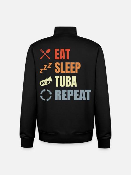 Manger Dormir Tuba Répéter - Sweat zippé unisexe en coton bio Stanley/Stella - noir