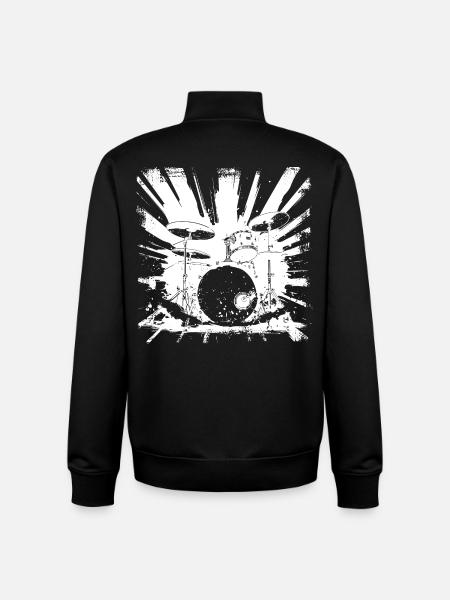 Drums Graphics - Unisex Organic Zip Sweatshirt by Stanley/Stella - black