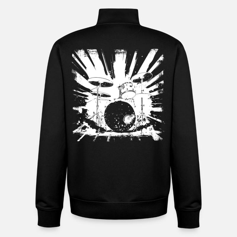 Graphiques de batterie - Sweat zippé unisexe en coton bio Stanley/Stella - noir