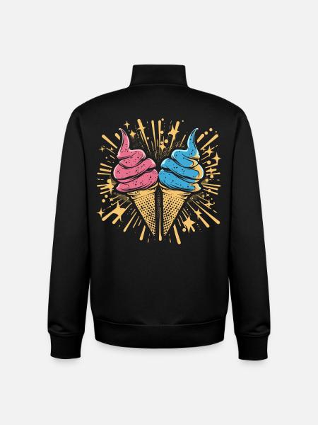 Eiscreme Cartoon Look - Unisex Organic Zip Sweatshirt von Stanley/Stella - Schwarz