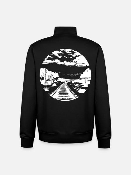 Railway Drawing - Unisex Organic Zip Sweatshirt by Stanley/Stella - black